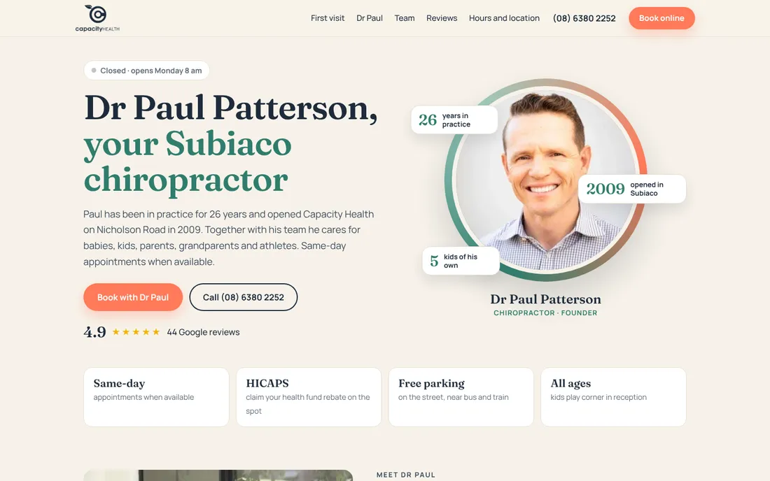 Capacity Health · Dr Paul Patterson: версия для компьютера