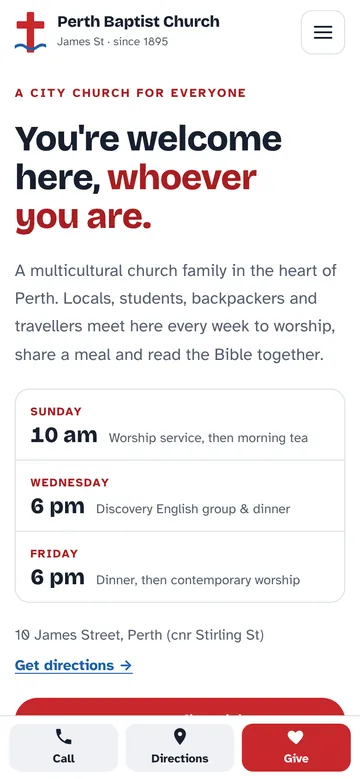 Perth Baptist Church: версия для телефона